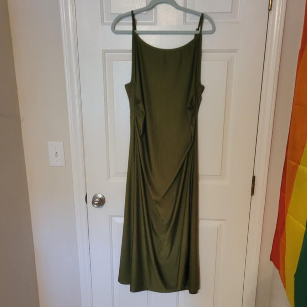 Olive green SHEIN spaghetti strap dress, size 2XL, NWT